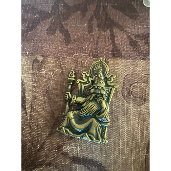 Women's vintage signed JJ Bronze Wizard Brooch - Picture 2 of 4